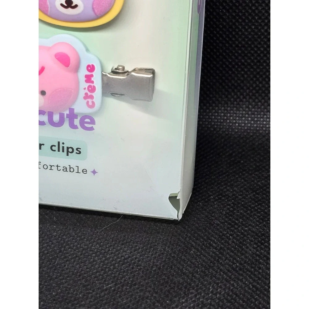 The Creme Shop Kidcore‎ Beary Cute Crease-Free Hair Clips Set of 4 Pastel Bear